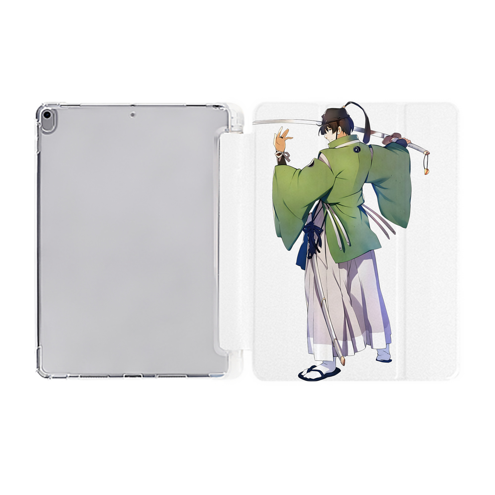 （画像用） 刀剣乱舞 Touken Ranbu IPad ケース ペン収納付き 三つ折りスタンド PUレザー×シリコン 対応機種9.5/10.5/10.9インチ